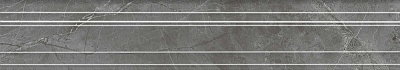 Kerama marazzi Бордюр Риальто серый тёмный глянцевый обрезной 40x7,3x2,7