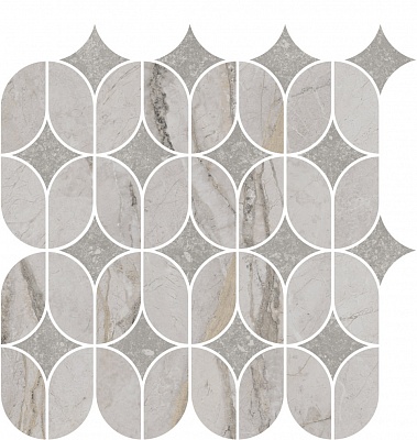 Kerama marazzi Декор Ифран наборный серый светлый глянцевый обрезной 30x32,5x0,9