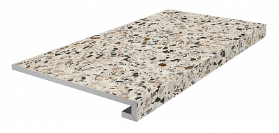 Kerama marazzi Ступень фронтальная клееная Бричиола бежевый светлый матовый обрезной 33x60x0,9