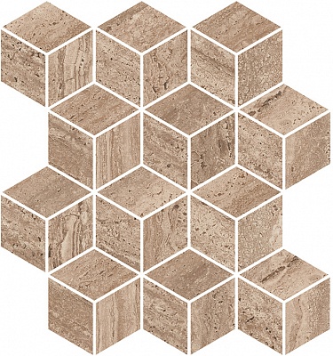 Kerama marazzi Декор Про Травертин мозаичный коричневый светлый матовый обрезной 34,5x37x0,9