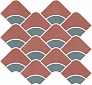 Kerama marazzi Декор Таделакт наборный красный, бирюзовый матовый обрезной 30x28x0,9
