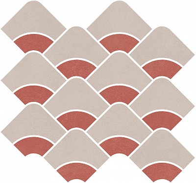 Kerama marazzi Декор Таделакт наборный серый светлый, красный матовый обрезной 30x28x0,9
