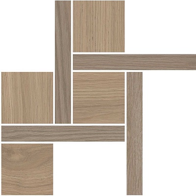 Kerama marazzi Декор Альберони 2 наборный коричневый светлый матовый обрезной 27,5x27,5x0,9