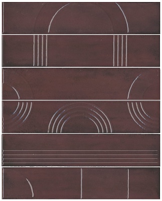 Kerama marazzi Панно Мажорель бордовый глянцевый (из 6 частей 6х28,5) 36x28,5x1