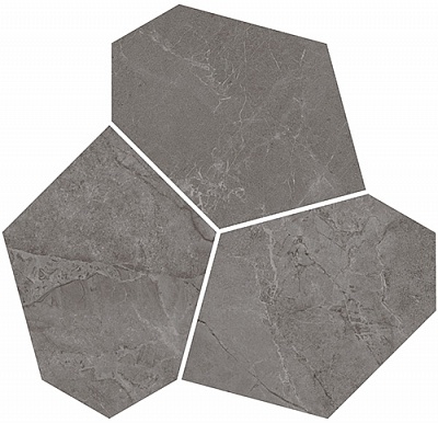 Kerama marazzi Декор Марсель наборный серый глянцевый обрезной 26,5x25,5x0,9