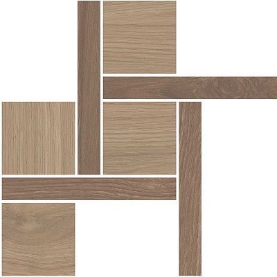 Kerama marazzi Декор Альберони 3 наборный коричневый матовый обрезной 27,5x27,5x0,9