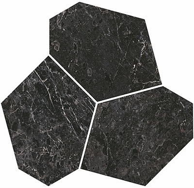 Kerama marazzi Декор Марсель наборный чёрный глянцевый обрезной 26,5x25,5x0,9