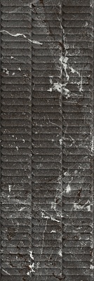 Kerama marazzi Плитка Тубкаль чёрный глянцевый структура обрезной 30x89,5x1,05