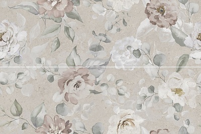 Kerama marazzi Панно Риккарди 1 серый светлый матовый обрезной 80x120x1