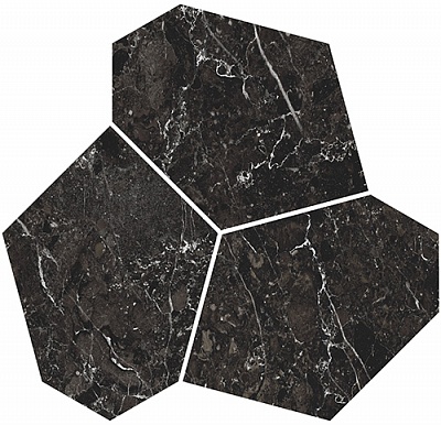 Kerama marazzi Декор Марсель наборный чёрный матовый обрезной 26,5x25,5x0,9