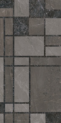 Kerama marazzi Декор Марсель микс тёмный глянцевый обрезной 60x119,5x0,9