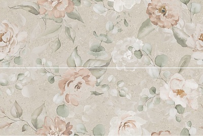 Kerama marazzi Панно Риккарди 2 бежевый матовый обрезной 80x120x1