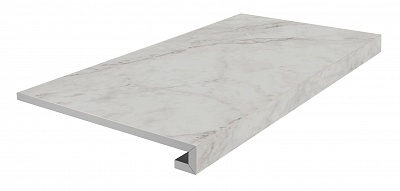 Kerama marazzi Ступень фронтальная клееная Тубкаль белый матовый обрезной 33x60x0,9