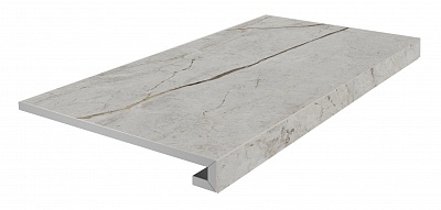 Kerama marazzi Ступень фронтальная клееная Ифран серый светлый матовый обрезной 33x60x0,9