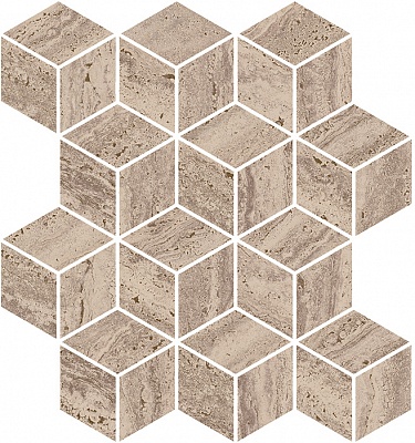Kerama marazzi Декор Про Травертин мозаичный бежевый тёмный матовый обрезной 34,5x37x0,9