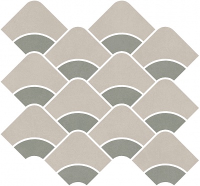 Kerama marazzi Декор Таделакт наборный серый светлый, зелёный матовый обрезной 30x28x0,9